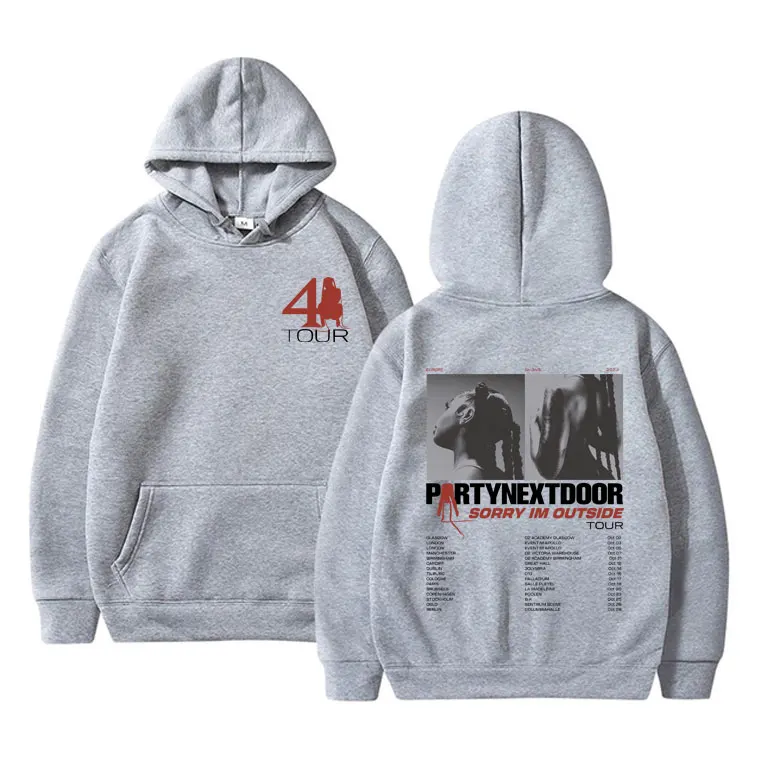 Rapper Partynextdoor PARTYNEXTDOOR 4 Tour Graphic Hoodie Real Woman Merch Tracksuit Men Women Hip Hop Vintage Oversized Hoodies