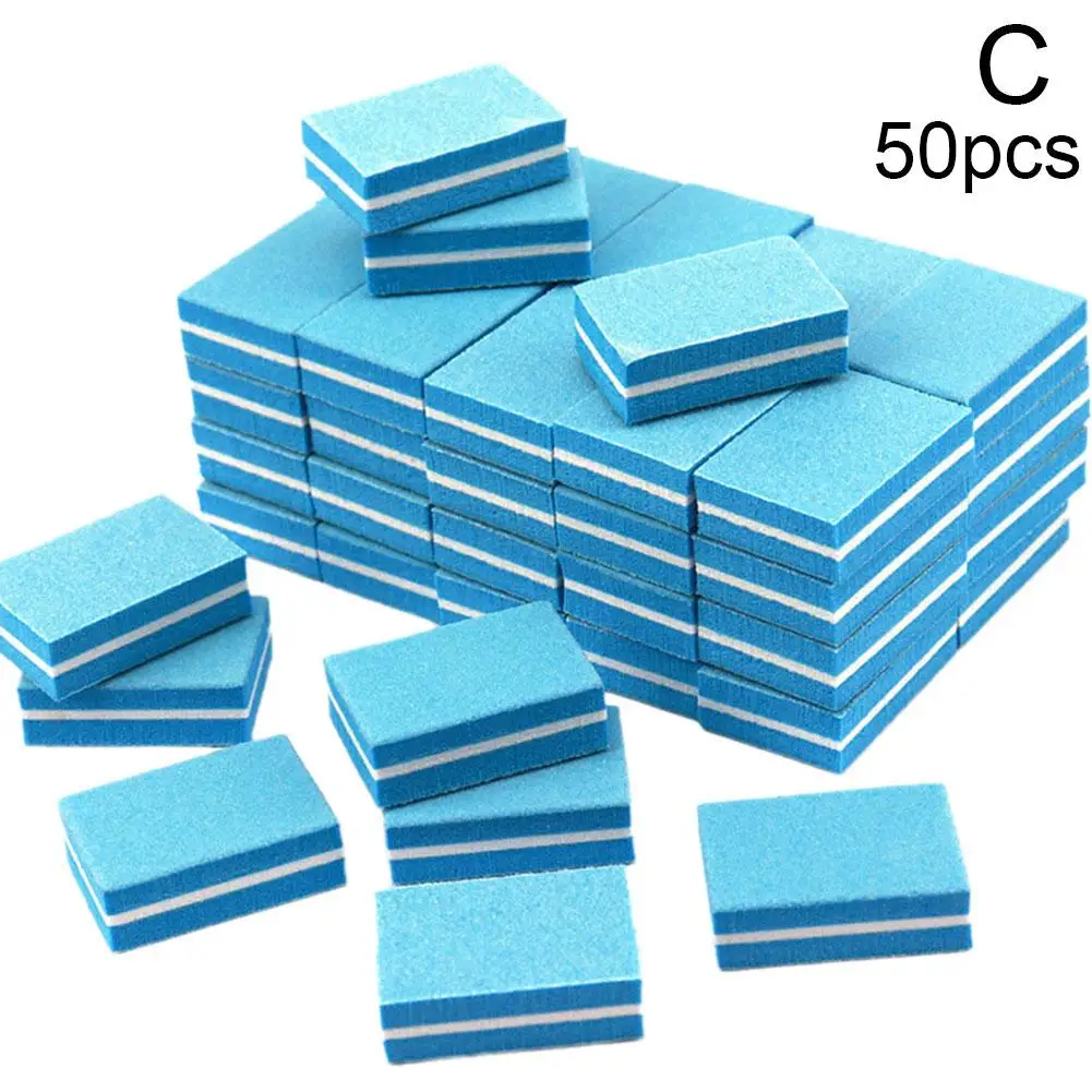50 Uds. Bloques de lima de uñas, bloque de lijado de uñas, herramienta de reparación suave, limas de lijado, Mini lima artística, esmalte de uñas, bloque de uñas C9k2