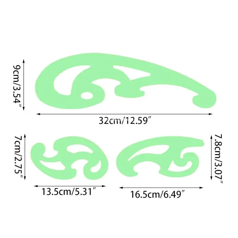 Modèle dessin géométrique, règle mesure, plastique vert Transparent pour l'école, livraison directe