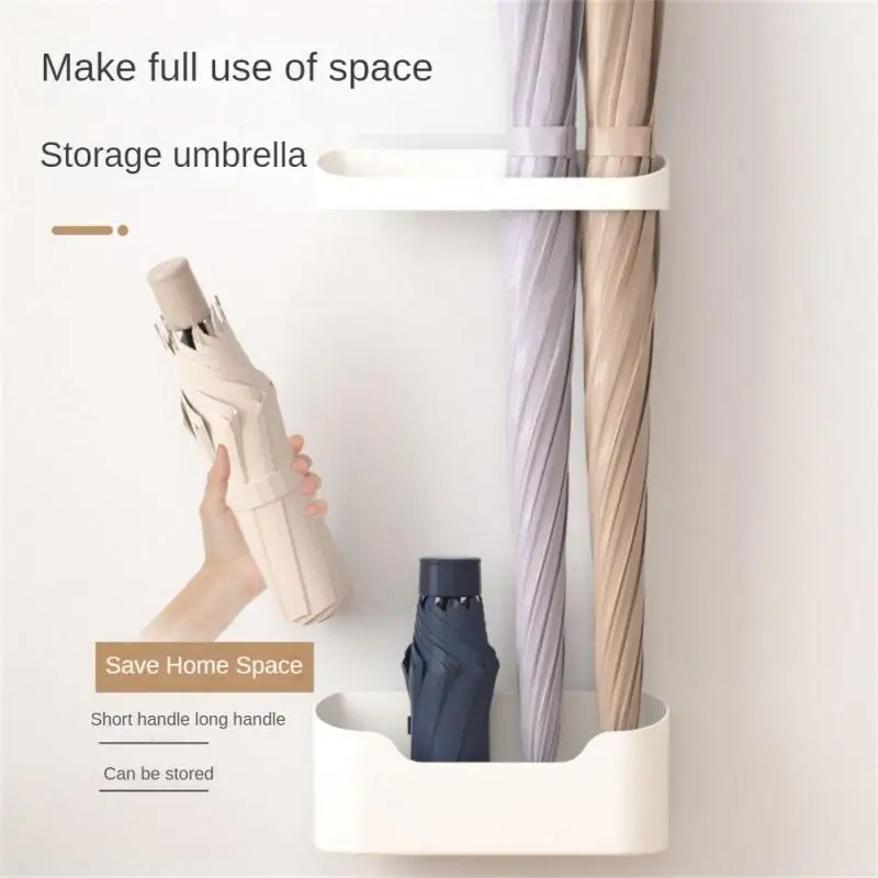 New Wall Mounted Umbrella Holder Nail Free Fastener Style Multi-Functional Household Umbrella Storage Rack