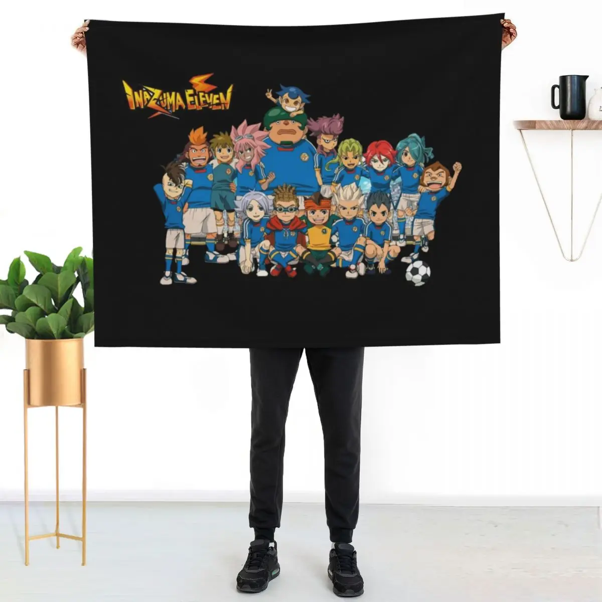 Inazuma Eleven Anime Throw Blanket Hairys Soft Custom Soft Beds Furry Stuffeds Blankets