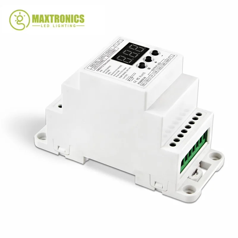 

BC-834-DIN-RJ45 4CH CV Constant Voltage LED DMX512 Decoder 4 Channels led controller with RJ45 connector for led light