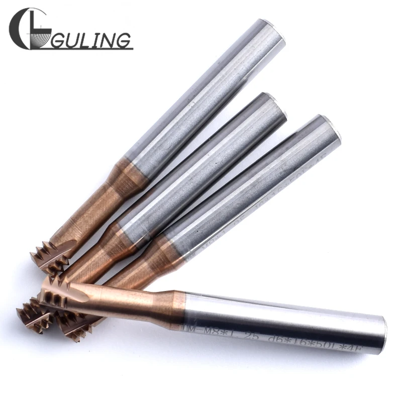 CNC 60Degree Tungsten Steel Three Row Thread Milling Cutter M1 M1.2 M1.4 M1.6 M2 M2.5 M3 M4 M5 M6 M8 M10 M12 M14 mill mills