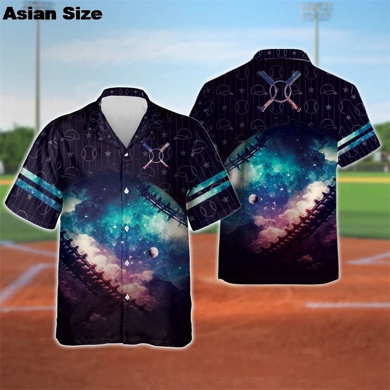 

Daily Hawaii Men's Short-sleeved Shirt Baseball Enthusiast Short-sleeved Shirt Summer Outdoor Men Casual Short-sleeved Shirts