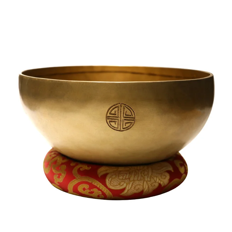 

Handmade Bronze Singing Bowl in Primary Color in Nepal Sleeping Yoga Ear Picking Meditation Ornaments