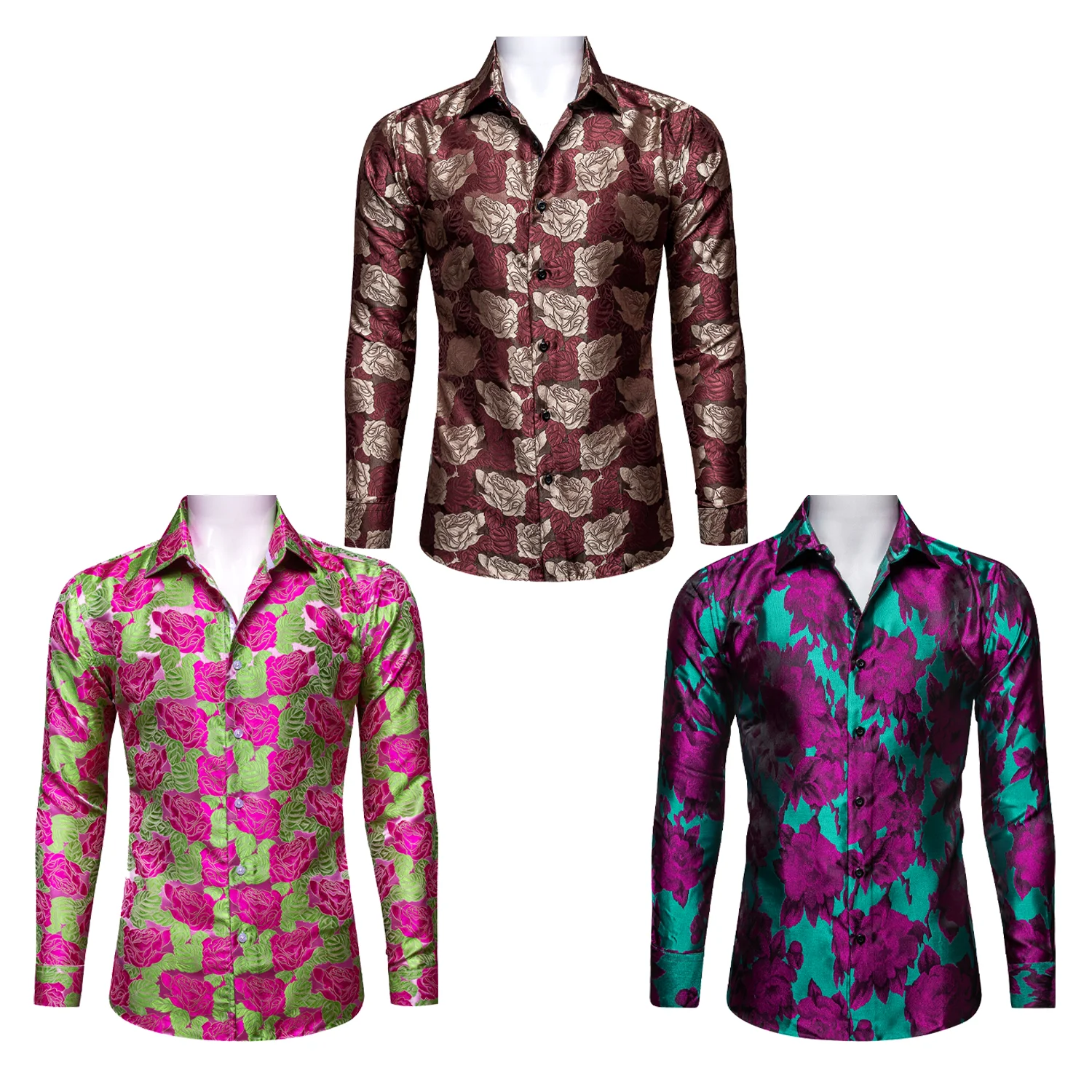

Men's fashionable casual shirt with floral print design, suitable for everyday casual wear.