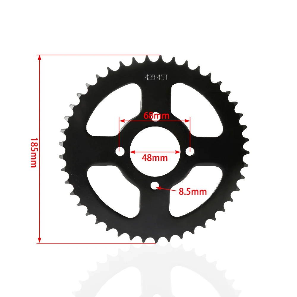 

428 Chain 45 Tooth 48mm Sprocket for Coleman AT125-EX AT125-UT Rear Sprocket Mini Dirt Pit Bike ATV UTV Quad Bike Go Kart Parts