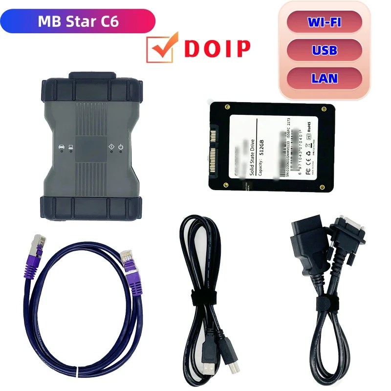 NEW MB Star C6 DoIP for Benz J2534 Programming SCN ECU Coding C6 Doip obd2 scanner 2024 Xentry Car Diagnostic Tools