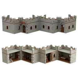 MOC Medieval Castle Burg Building Blocks Set Prison Van Bonfire Ancient Wall Bread Oven Stable Church DIY Bricks Toys Boys Gift