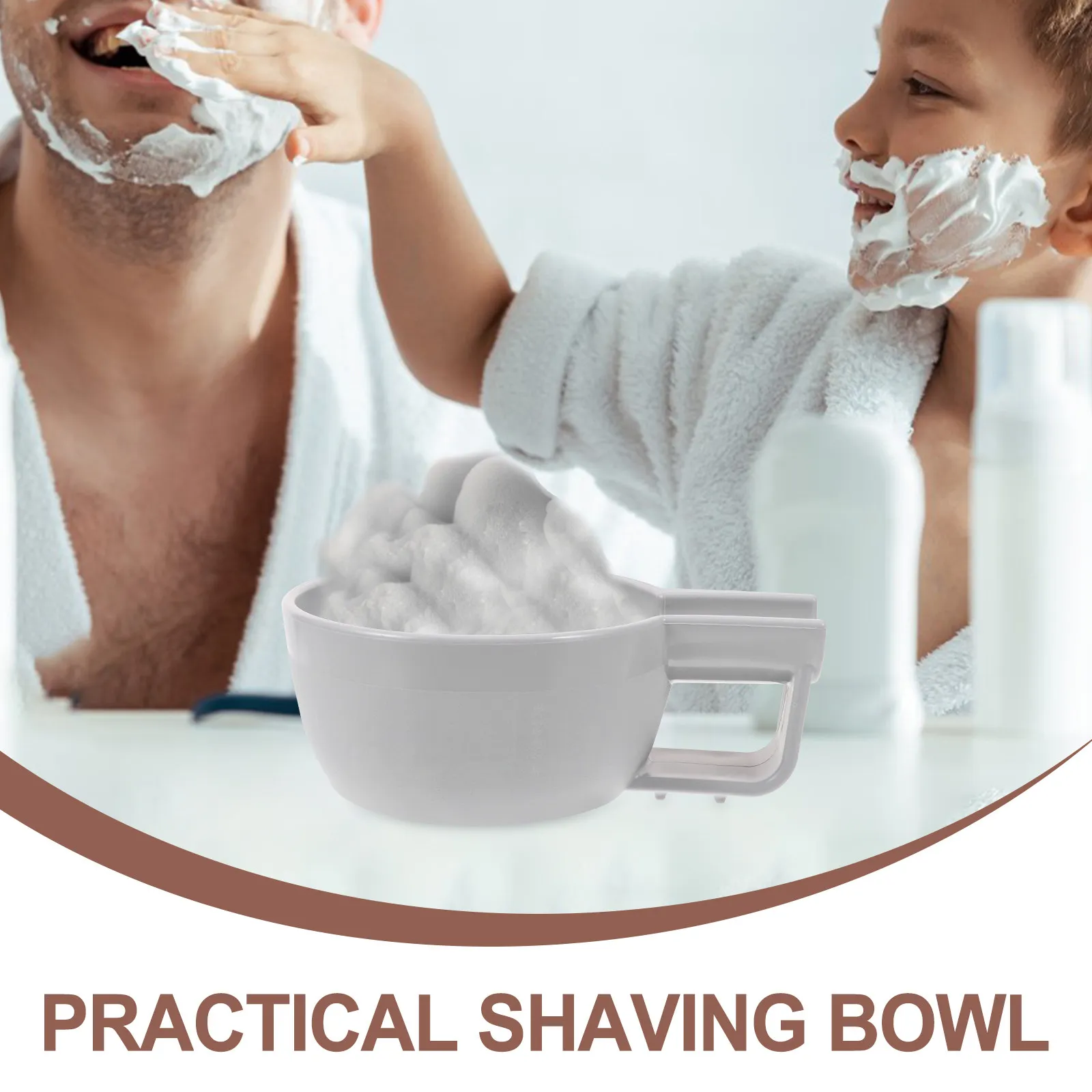 Shave Bowl for Men PP Material Large Foam Space Thick Smooth Edges Stable Countertop Placement Lightweight Portable Shaving Bowl view 5