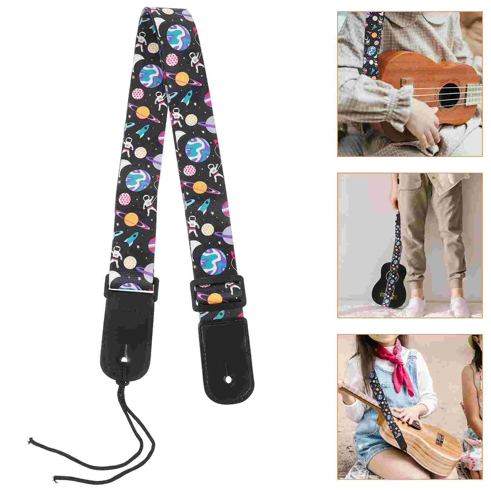 

Pretty Ukulele Strap Child Guitar Kids Belts for Boys Polyester Embroidered Shoulder