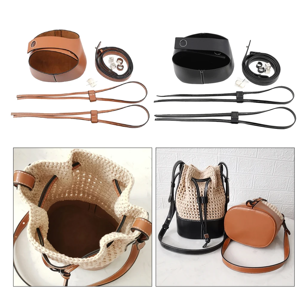 DIY Leather Knitting Crochet Bag Bottom Base for Shoulder Buckle Bag Making Set