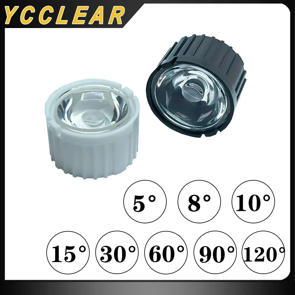 High Power 1W 3W 5W LED Lens 5/8/10/15/30/45/60/90/120 Degree Reflector Collimator 20MM PMMA Lenses For 1 3 5 W LED