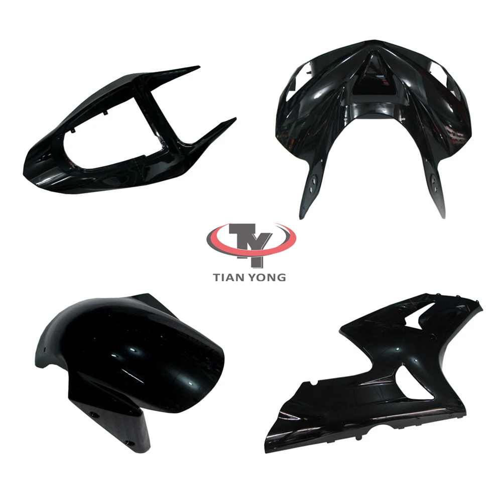 Motorcycle For ZX6R 2003 2004 ZX 6R 636 Bodywork Fairing Pack left right tail behind Side panel Injection Bright black