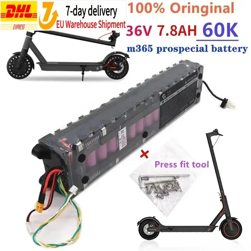 36-V-Li-Ionen-Akku 7800 mAh, geeignet für M365-Roller-Akku, Elektroroller, wasserdichte Bluetooth-Kommunikation