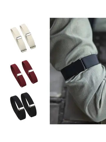 1 Pair Elastic Adjustable Armband Anti-Slip Shirt Sleeve Holders Arm Band Sleeve Bracelet Anti-Slip Shirt Sleeve Holders