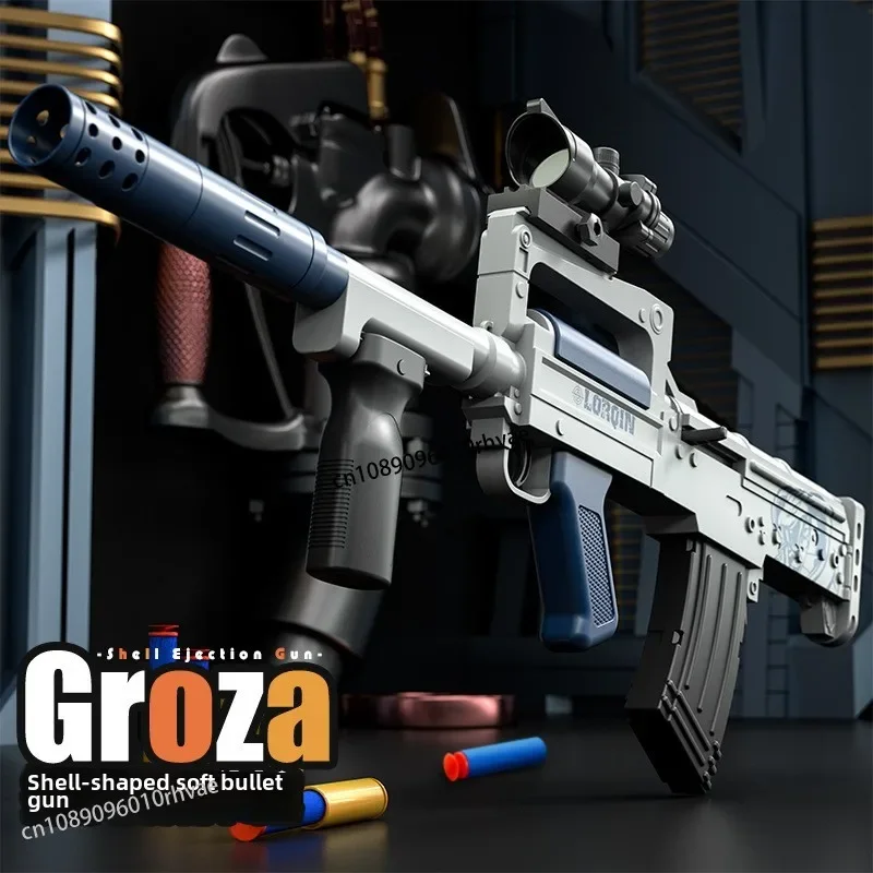 2025 New Groza Dog-Type Soft Bullet Assault Rifle Shooting Model Electric Firing Boy Toy Gun 2025 Christmas Gift 2025