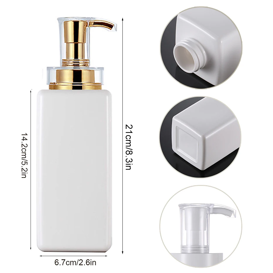 Gold Pump Soap Liquid Dispenser Bottle Plastic Shampoo Conditioner Body Wash Lotion Container Shower Wall Decoration Bottles