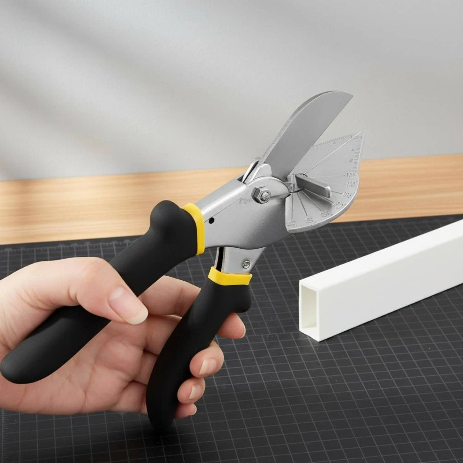 45 Degree Cutter Labor-Saving Multi Angle Shear Cutter Adjustable Miter Shear Non-Slip Handle Shears Safety Lock