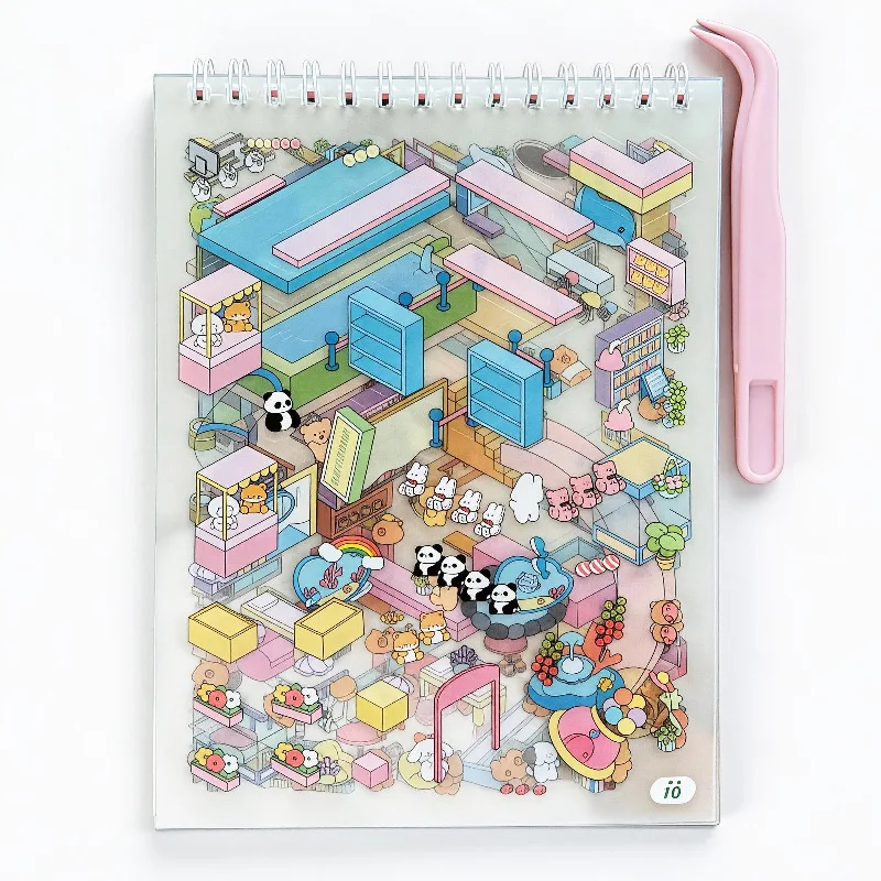 3D Scene Sticker Book Offering 8 Different Mini Scenes for DIY Mini Houses Journal Decorations and As A Cartoon Sticker  Library