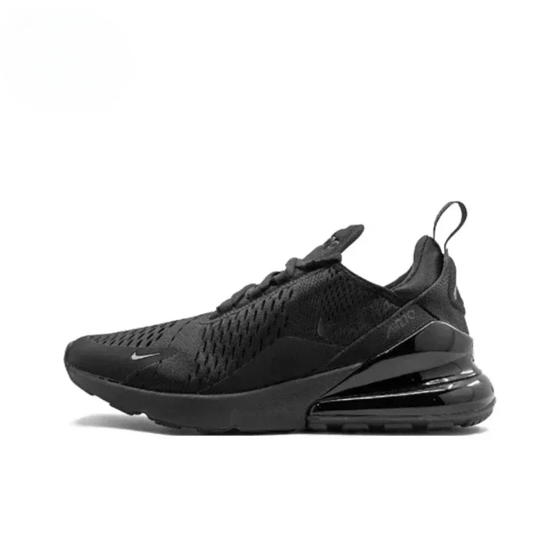 Nike Air Max 270 Men Women Triple Black Low Top Air Cushion Running Shoes AH8050-005