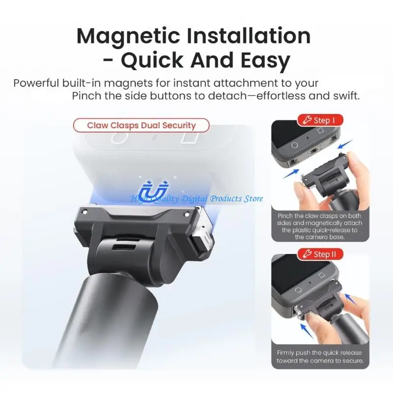 

U2JE Extendable 120cm Camera Extension With Fast Mount Works With Most Action Cameras Black