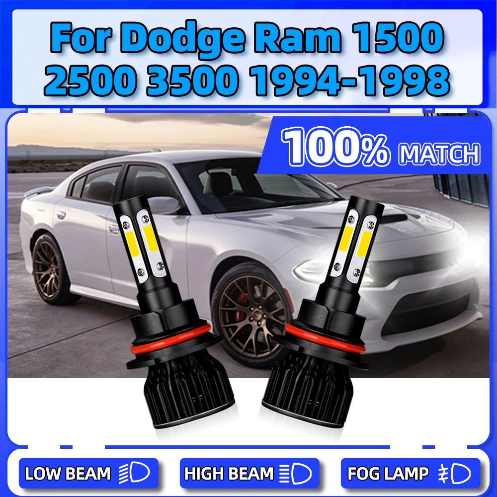 120W LED Headlight Bulbs 20000LM Auto Front Lamps 9004 HB1 Car Headlamps For Dodge Ram 1500 2500 3500 1994 1995 1996 1997 1998