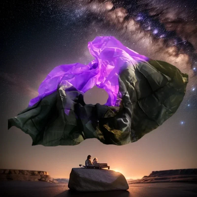 Buikdans Sjaal Zijden Sluier Buikdans Sjaal Dames Lichte Hand Gooien Sjaal Gradiënt Zijden Sluier Dansvoorstelling