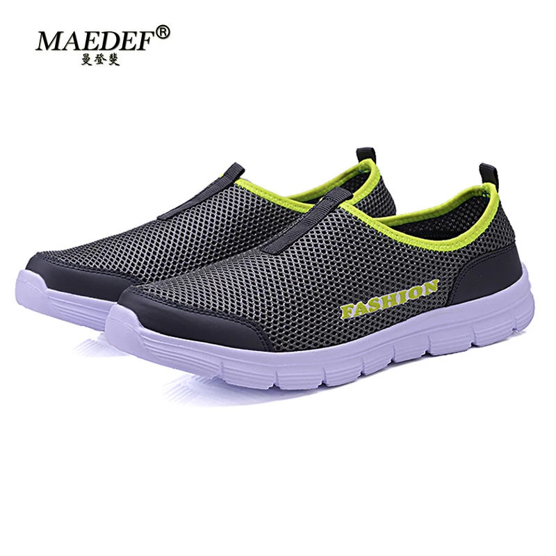 MAEDEF Casual Sneakers Mens Wear-resistant Walking Shoes for Men Anti Slip Tennis Shoe Outdoor Flat Mesh Breathable Male Sneaker