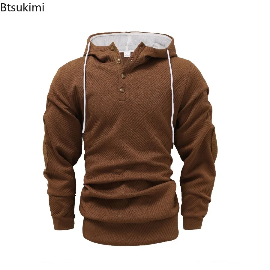 

New Men's Fashion Hooded Sweatshirts Spring Autumn Long Sleeve Drawstring Pullovers Casual Streetwear Men Loose Sports Hoodies