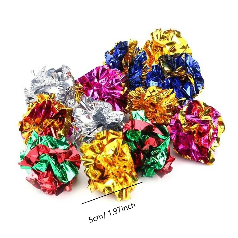 5/10 قطع كرات تجعيد للقطط مع صوت طقطقة وانعكاس ليزر، كرات ورقية مقاومة للخدش متينة للقطط الصغيرة - 6