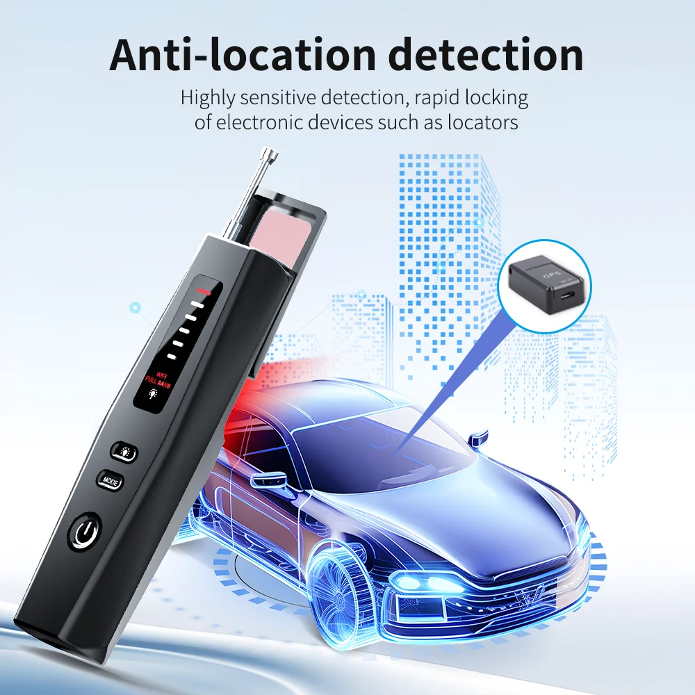 

Multifunctional Anti-spy Detector, Hidden Camera finder, GPS Ocator, Security Alarm. Suitable For Hotels, Homes, Cars, Travel,