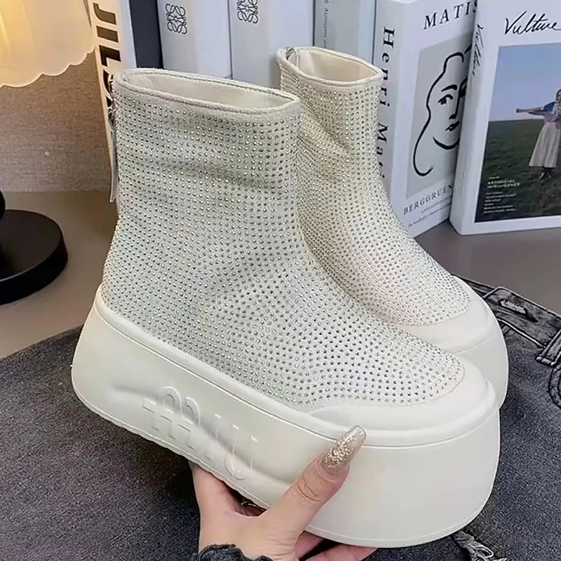 الفاخرة حجر الراين امرأة الجوارب منصة الموضة أفخم الدفء المرأة أحذية الشتاء إيفا خفيفة الوزن الراحة الأحذية 2025 امرأة #1