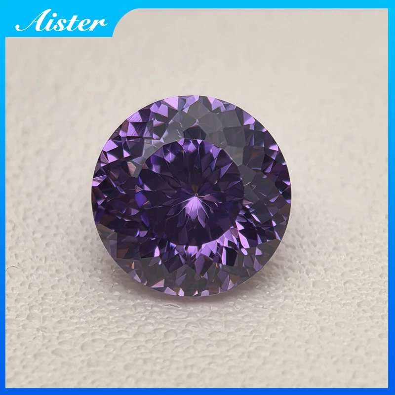 New Purple Round 100 Faceted Cut Cubic Zirconia Lab Zircon CZ 4K Cutting 5A+ Quality for Jewelry Making