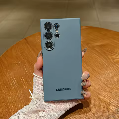 New Samsung S25 S24 Ultra S23 FE S22 S21 Plus Anti Drop Cover Original Liquid Silicone Soft Thin Solid Color Armor Phone Case