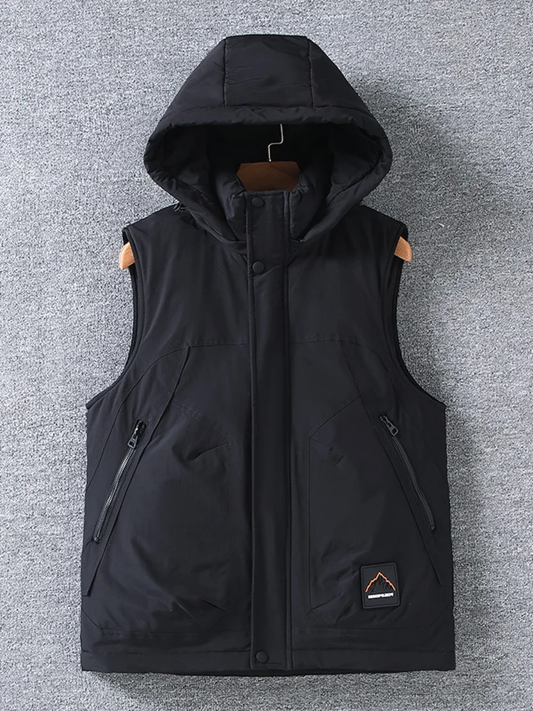 

plus Size Men's down Cotton Vest Warm Outerwear Autumn Winter Faion Fat Extra Large Zipper Decoration Thiened Bal