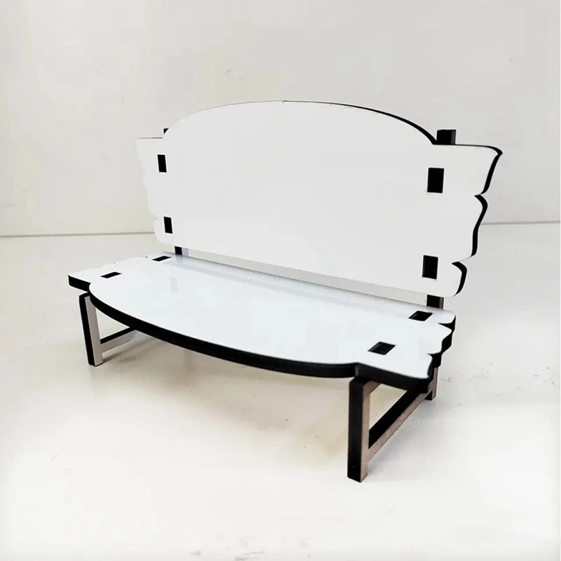 7/4 Inch Cheap In Loving Memory Small Chair Custom Wood MDF Sublimation Memorial Benches Blank,10Pcs White & Black