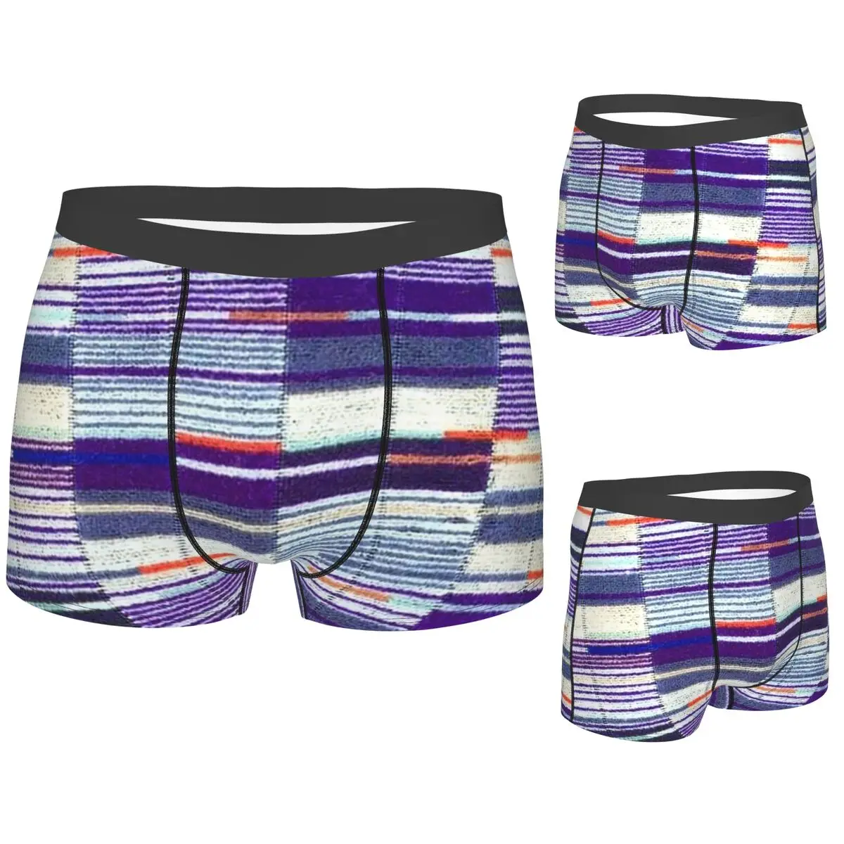 

Boxer Underpants Shorts Elizabeth Line Underground Moquette Seat Cover Panties Male Ventilate Underwear for Homme Man Gift