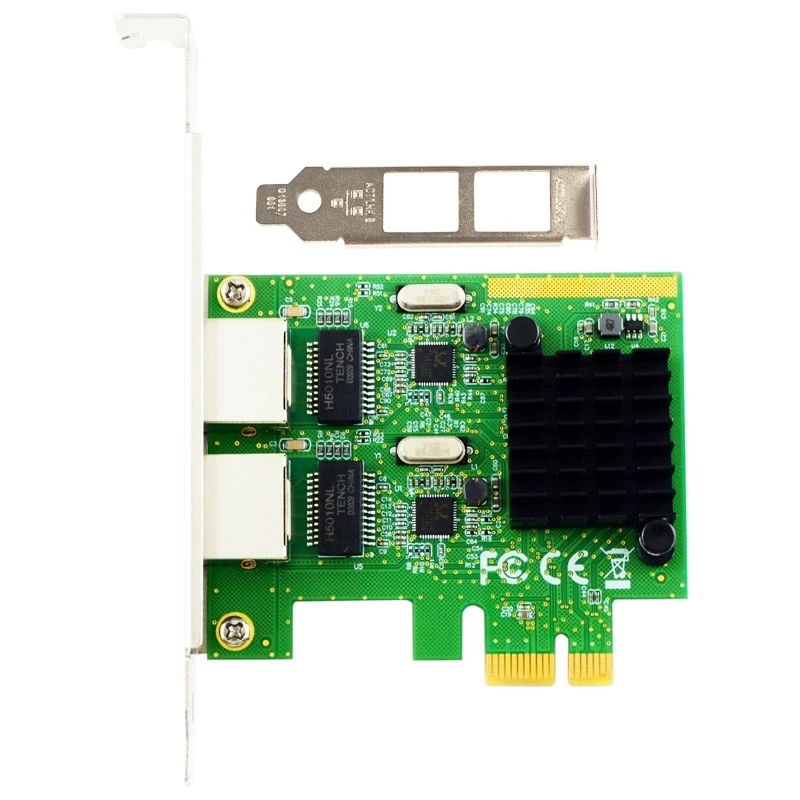 1Set PCI-Ex1 Gigabit Ethernet Electrical Port Network Card 1000M Dual-Port Desktop  Portable