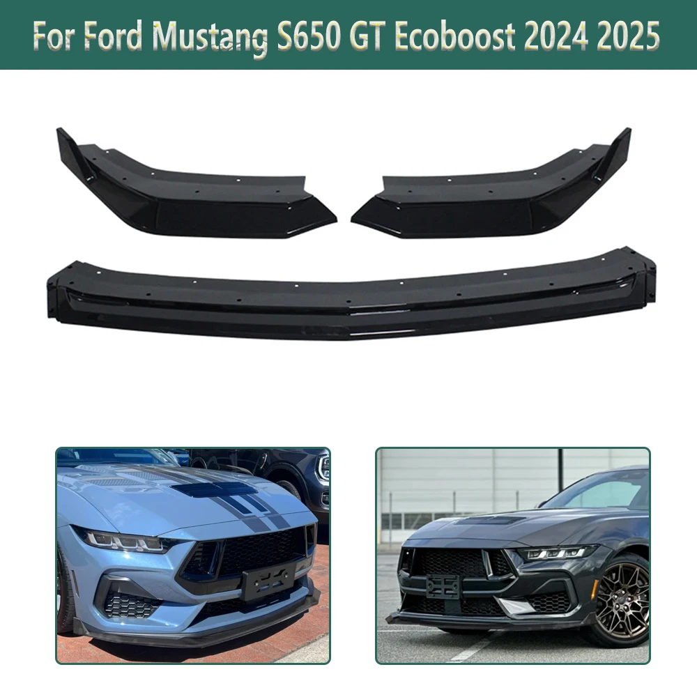 

Для Ford Mustang S650 GT Ecoboost 2024-2025 автомобильный передний бампер, разделитель губ, спойлер, диффузор, защита кузова, аксессуары