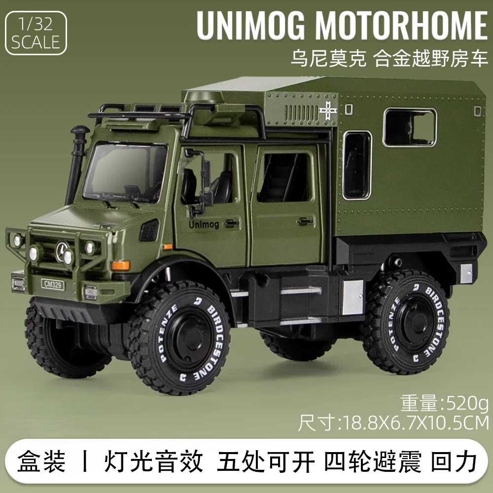 1:28 mercedes-benz UNIMOG haute Simulation moulé sous pression en alliage de métal modèle de voiture son lumière retirer Collection enfants jouet cadeaux A313