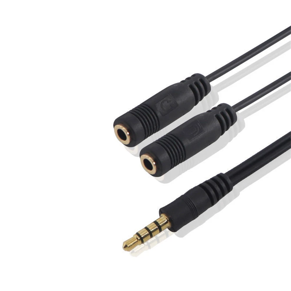 Cable Audio Splitter Stereo Jack Headphone Y Splitter 1 Male To 2 Dual Female 1pc 20cm Length 3.5mm Accessories