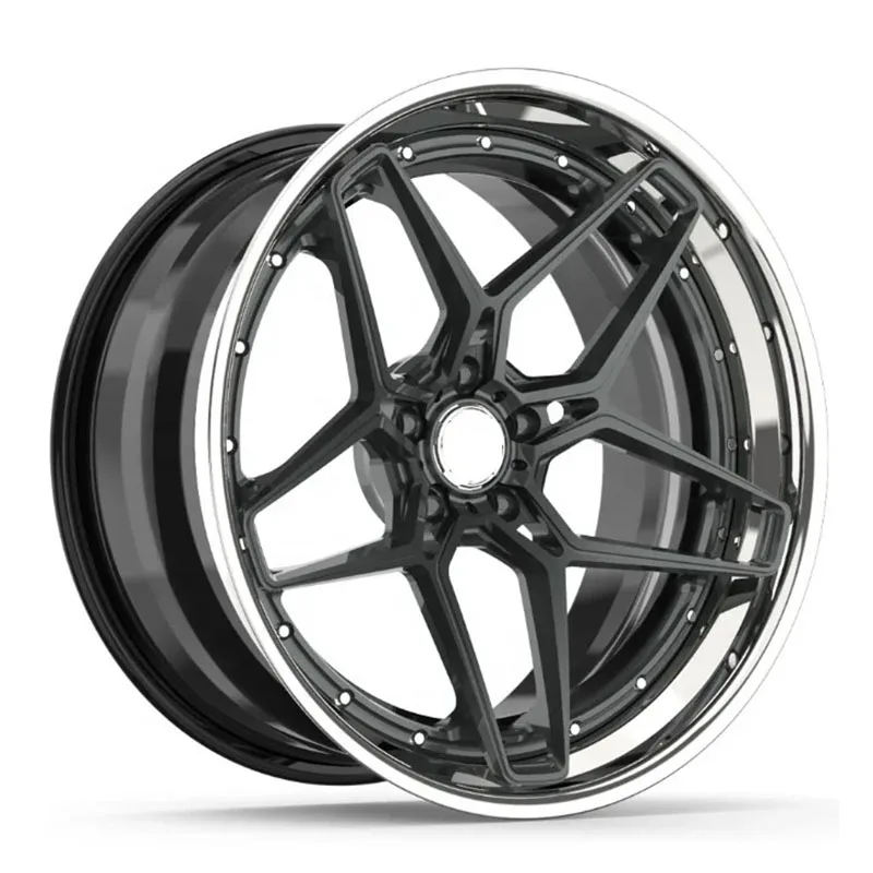 Chrome Lip Chrome Plated Center Deep Dish Forged Wheel Automotive Custom Aluminium Alloy Forged Rim