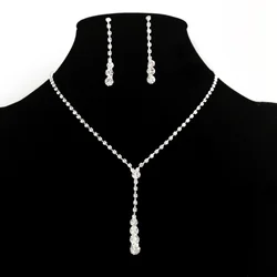 2 Sets Of New Fashion Necklace 2025 Beautiful Bride Crystal Wedding Jewelry Necklace Women Gifts Cheap Marketing Necklace Women