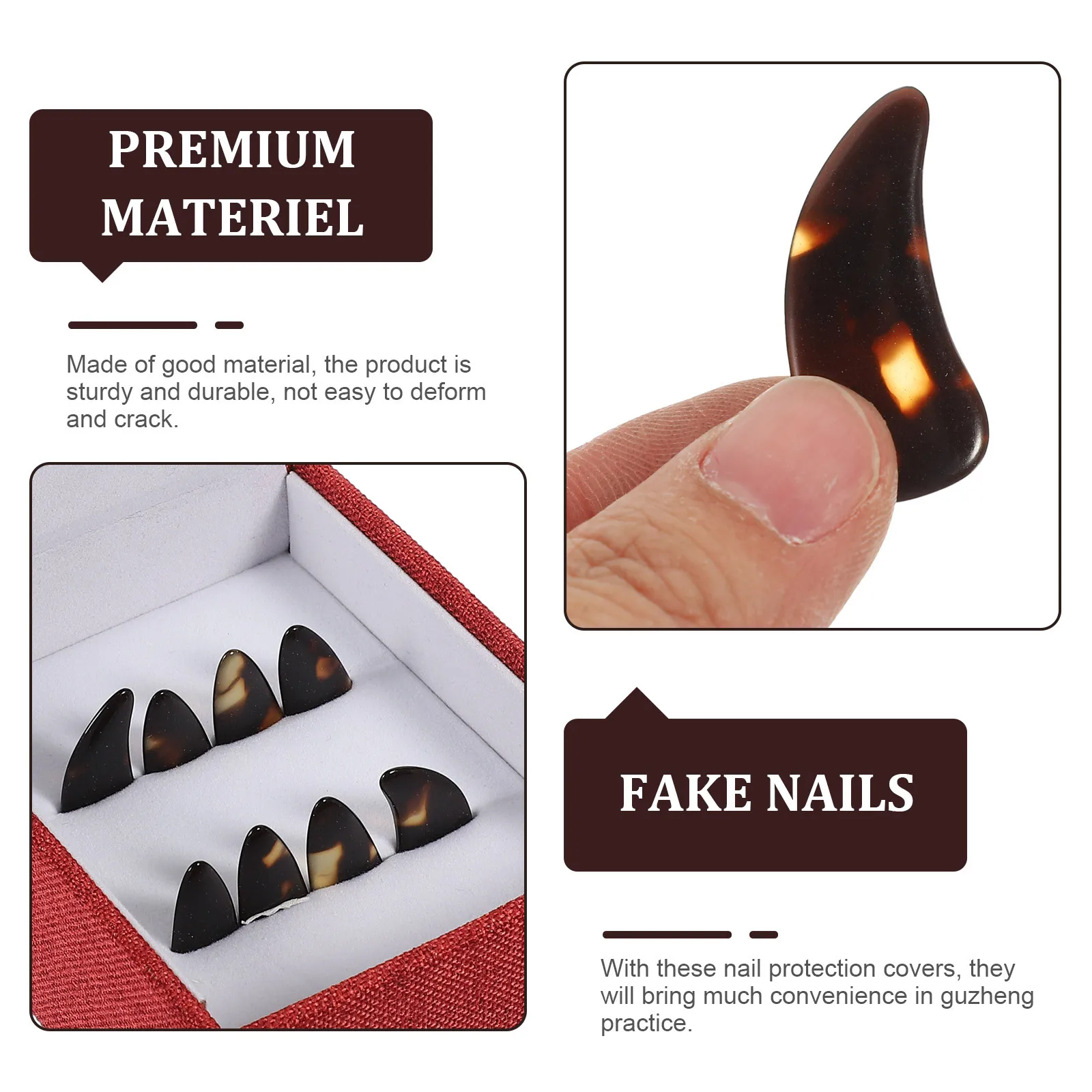 

1Set Guzheng Practice Nail Covers Durable Breathable Fingertip Protection Guzheng Playing Nail Picks String Instrument