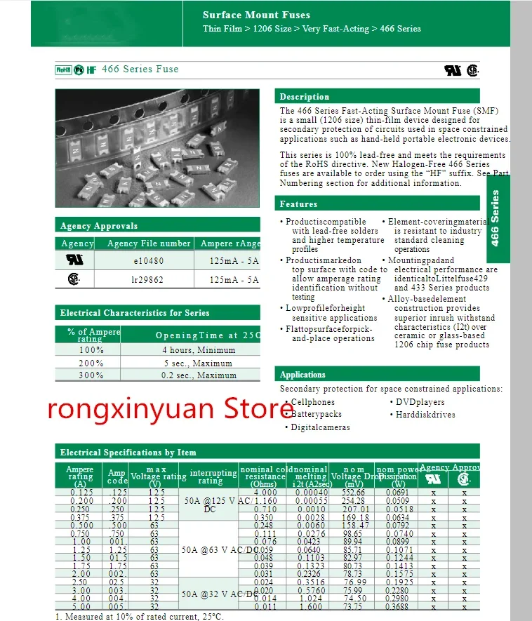 0451012.MRL 0451012.MR 0451012 предохранители для поверхностного монтажа NANO2®Очень быстродействующий элемент 0466001.NR 0466001 0466001.NRHF 100%