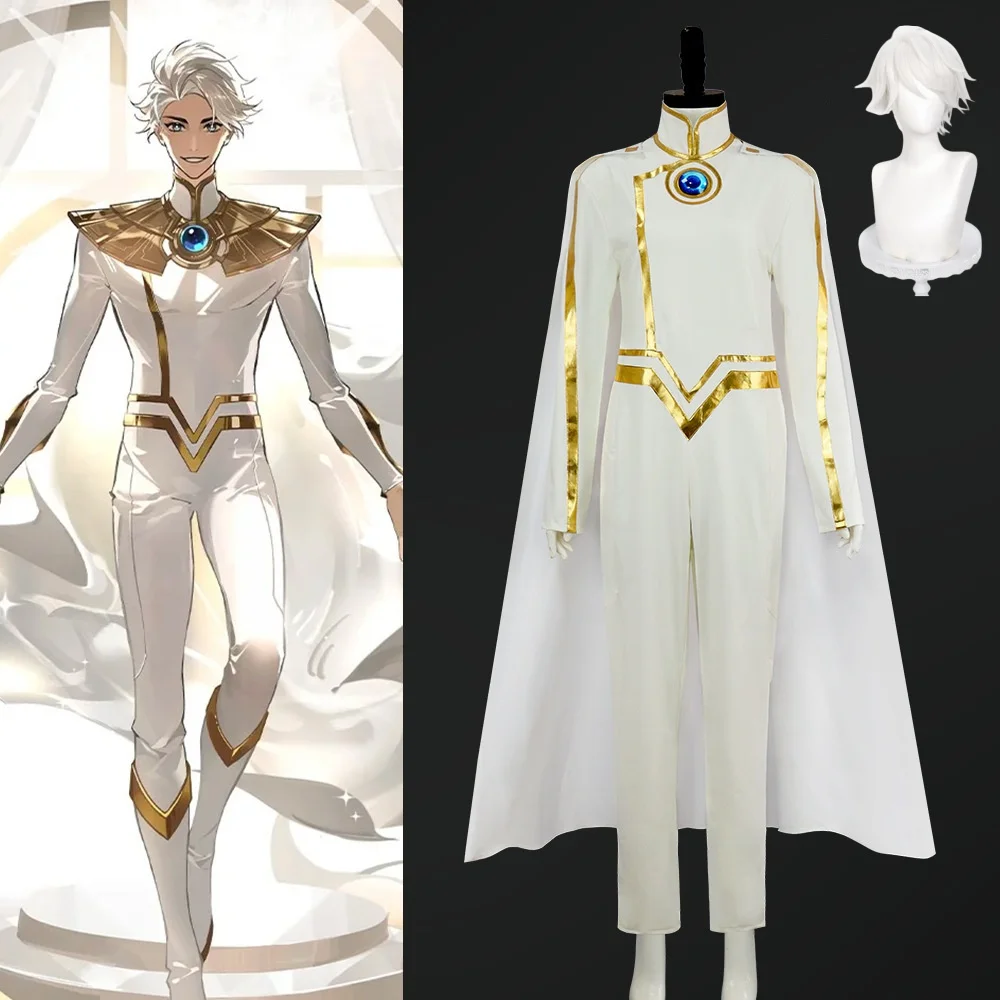 

Anime To Be Hero X Nice Cosplay Costume White Wig Jumpsuit Cloak Christmas Halloween Party Men Women Uniform Full Set