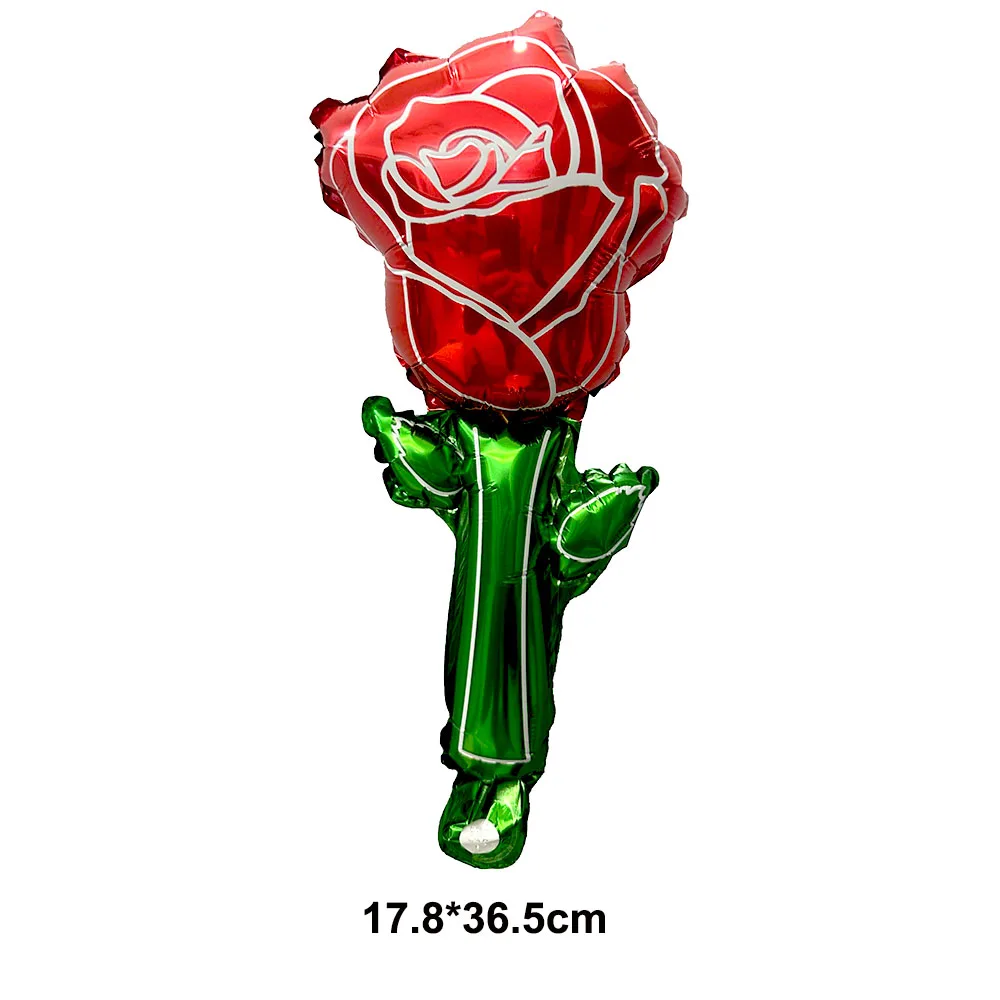 10pcs Mini Rose Flower Balloons Rose Shaped Balloons Mother\'s Day Valentines Day Wedding Decorations Birthday Party Supplies