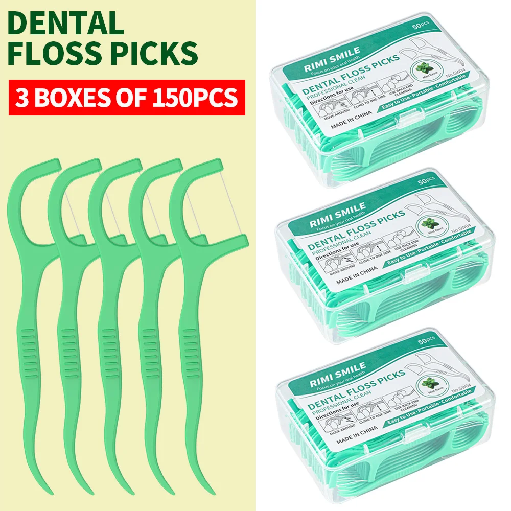 150PCS - Barra de hilo dental con sabor a menta suave - herramienta de limpieza interdental - Vale la pena comprar