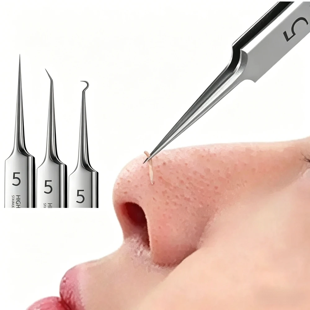 Pinça Extratora de Cravos Ultrafina Alemã Nº 5 Profissional para Salão de Beleza - Ferramenta para Remoção de Espinhas e Acne